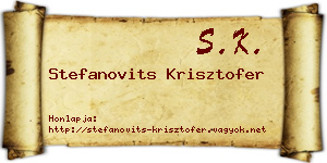 Stefanovits Krisztofer névjegykártya