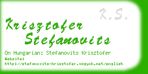 krisztofer stefanovits business card